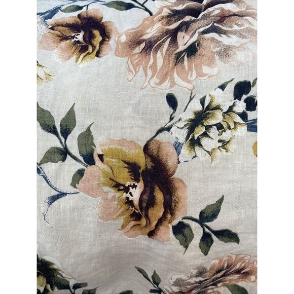 Lungo Larno Floral Linen Top Size 1X Cap Sleeve Lightweight Boho XL Lagenlook - Picture 10 of 13